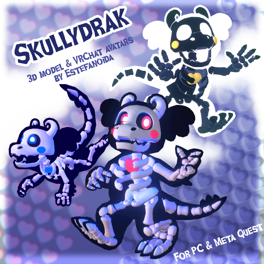 Vrchat Base Rig Side View Bones Skullydrak - VRChat 3D Model base by Estefanoida on DeviantArt