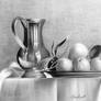 Tangerines on silver