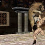 Marja fights a lion in arena 040