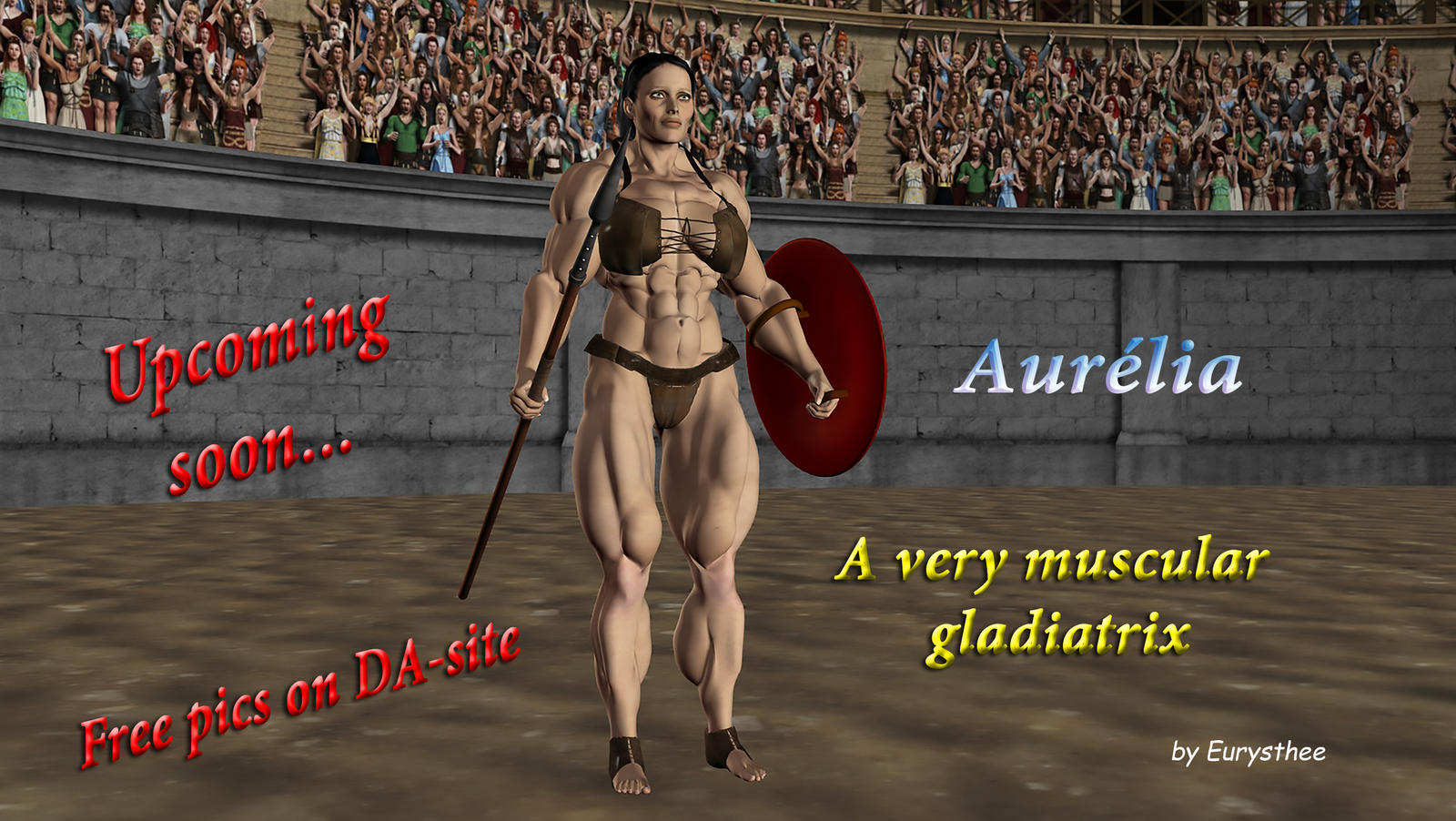 A very muscular gladiatrix 01