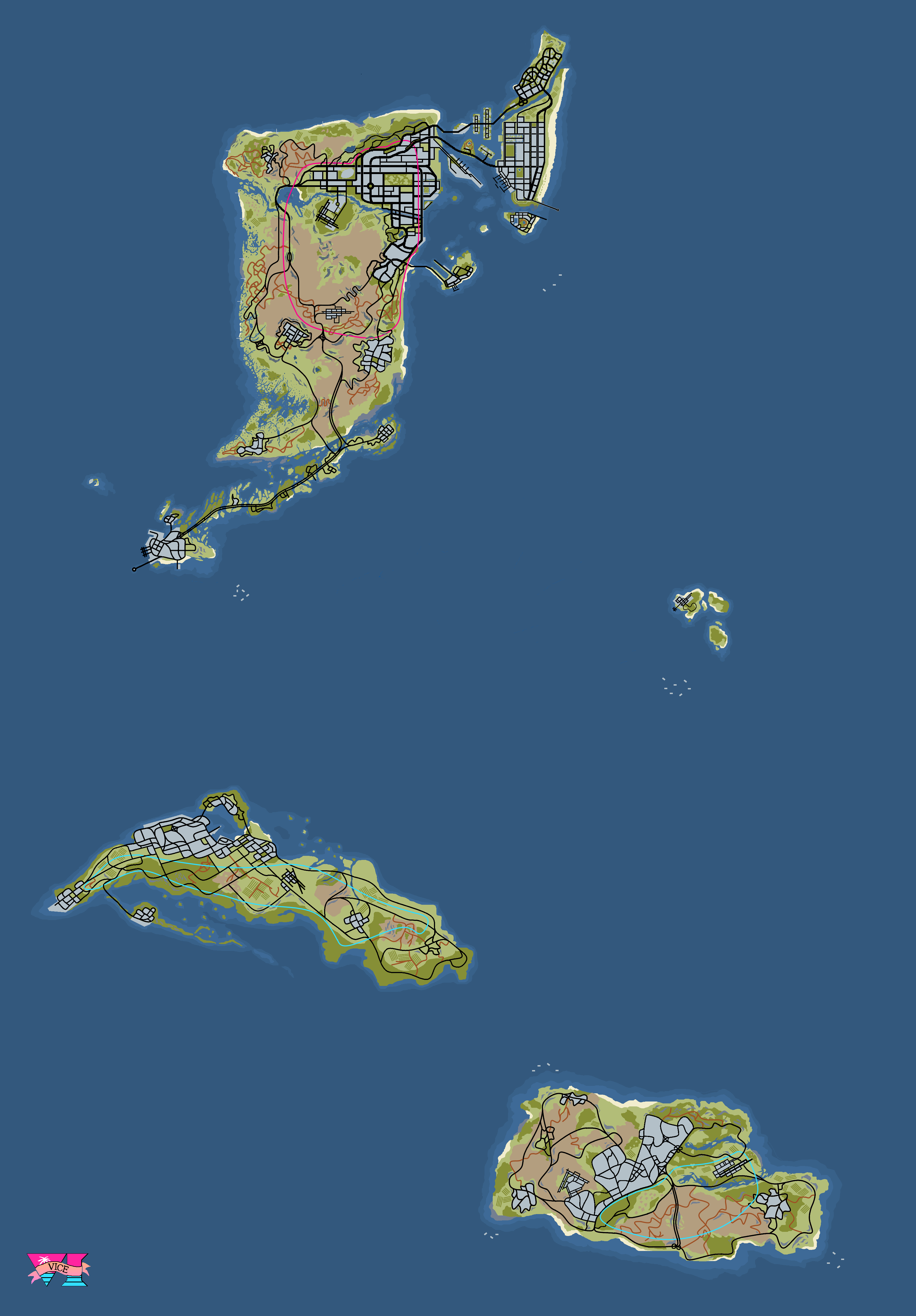 GTA 6. Grand Theft Auto VI: Vice City Map 1/4 by avatar-sd on DeviantArt