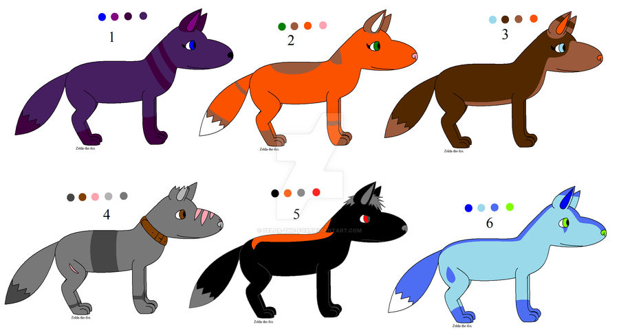 Fox Adaptables Fox adoptables by Zelda-the-fox on DeviantArt