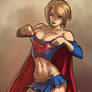 Powergirl wears Supergirl's Uniform