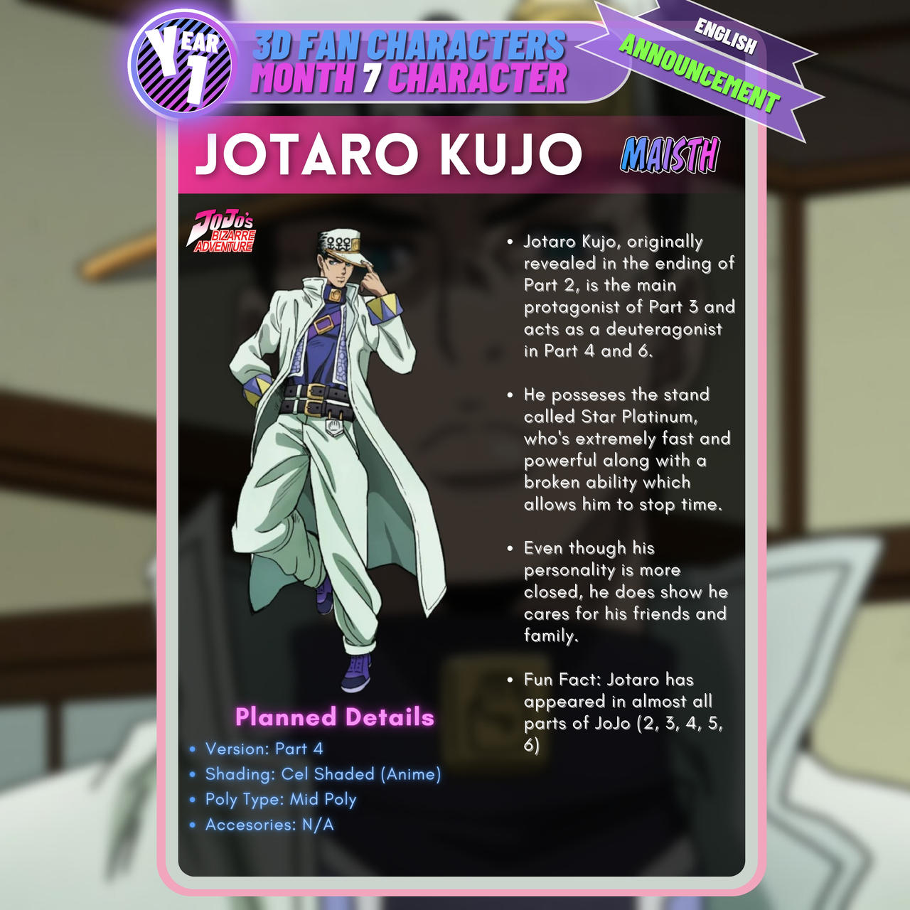 JoJo's Bizarre Adventure Reveals How Much Jotaro's Stand Has