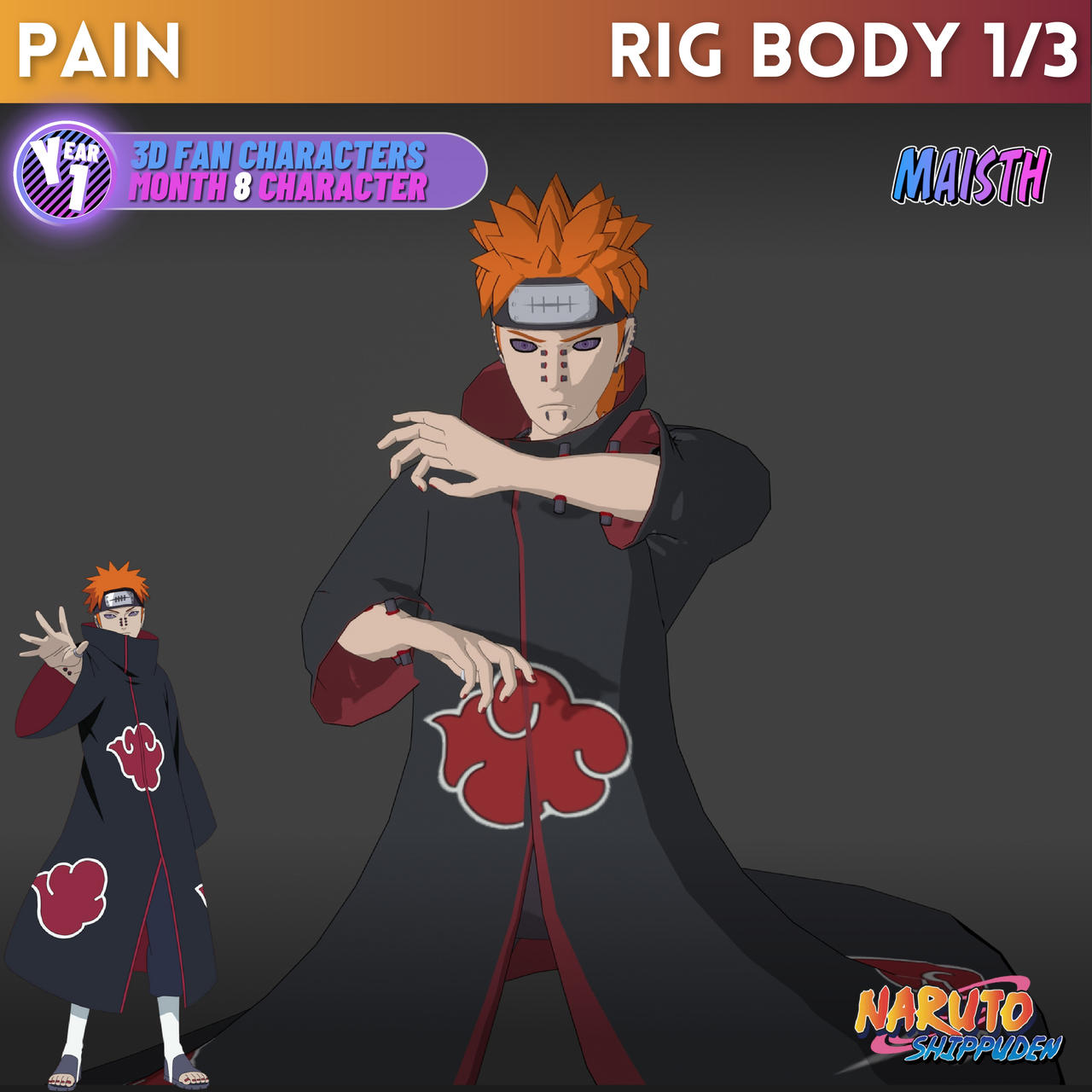Naruto Rig Rig Body 1/3 | Pain | Naruto | 3DFC | Maisth by Maisther on DeviantArt
