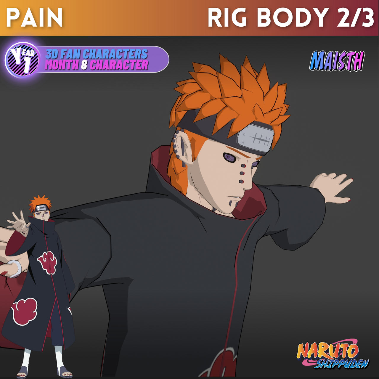 Naruto Rig Rig Body 2/3 | Pain | Naruto | 3DFC | Maisth by Maisther on DeviantArt