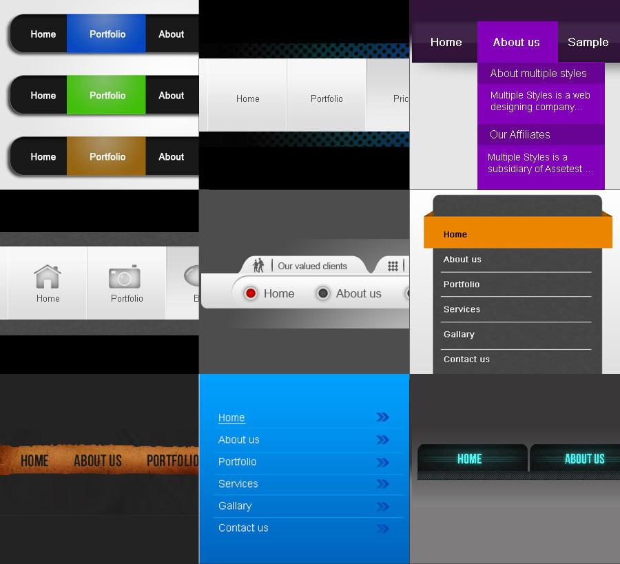 Top Menu Style Website Choose Best menu Design for your web site. by Multiplestyles on DeviantArt