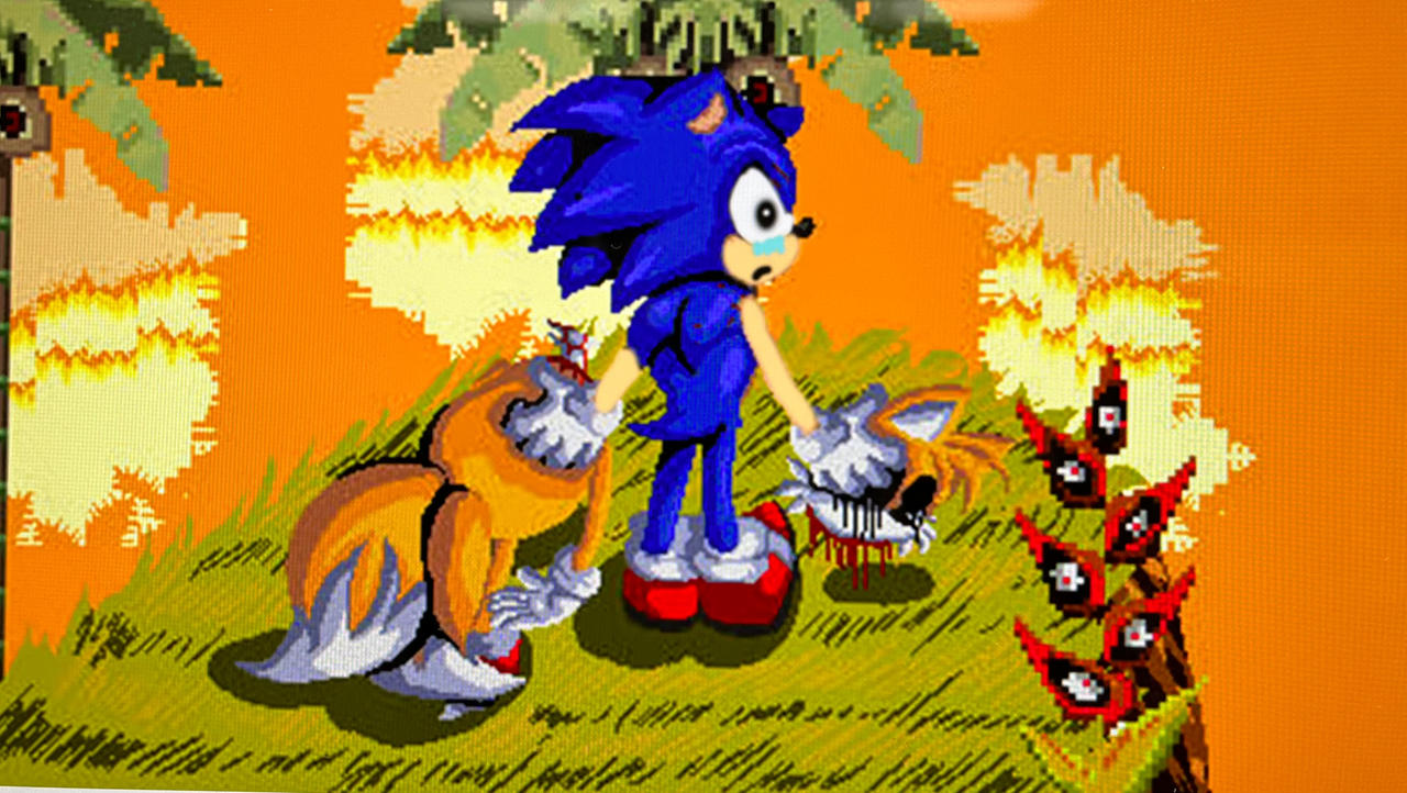 Pixilart - Sonic EXE in Green Hill by Sonic-Gamer