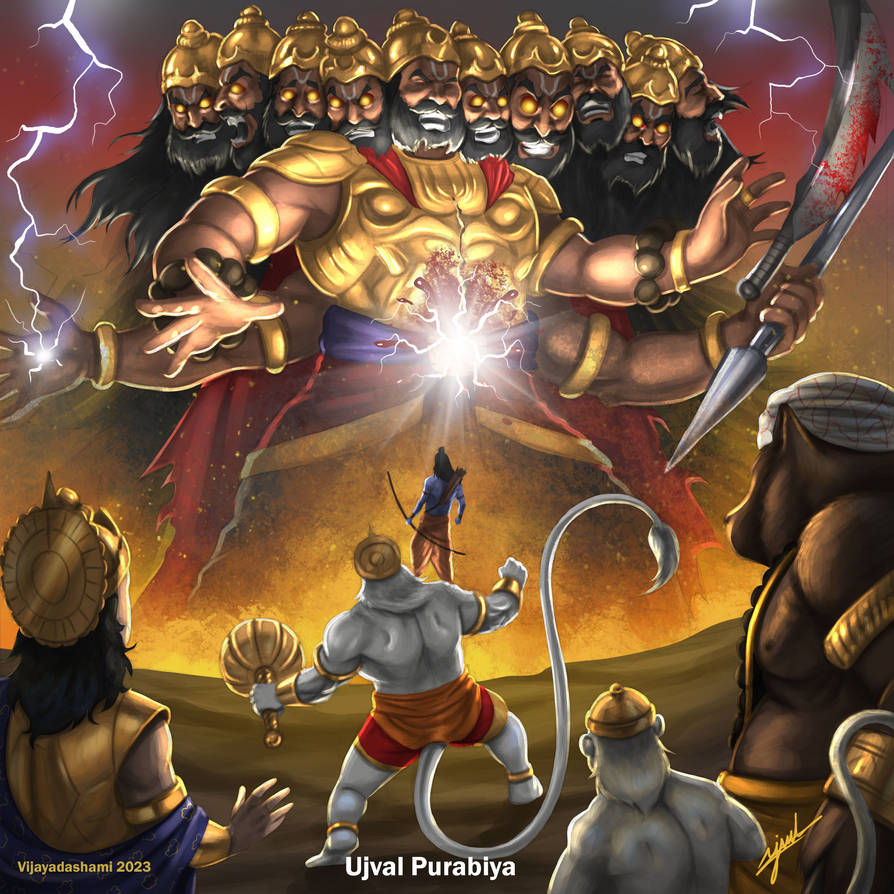 Ravan Dahan by ujvalpurabiya on DeviantArt