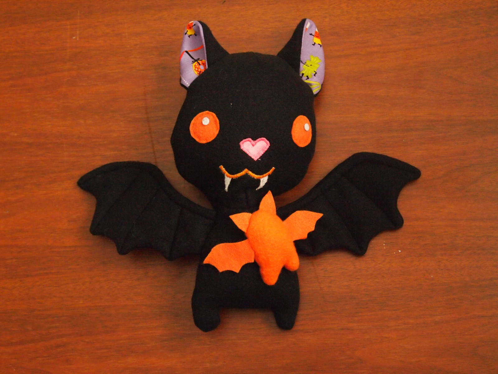 Cute bat mom and baby plush