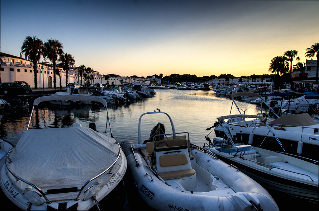 Cala'n Bosch Marina at Sunset