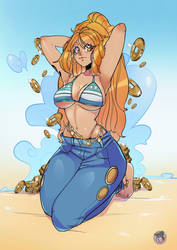 Nami, but with the Goro Goro no mi (Enel's Fruit) by TheArtistMouse on DeviantArt
