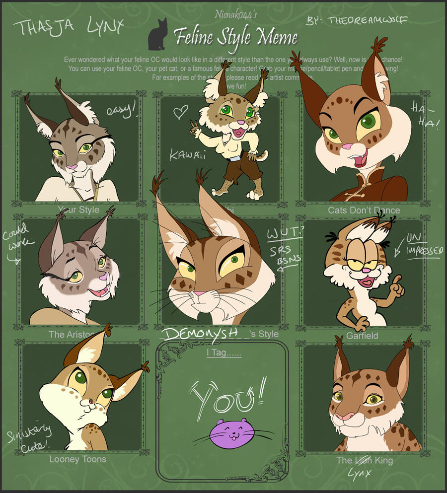 Thasja Lynx: Feline Style Meme by KatCardy on DeviantArt