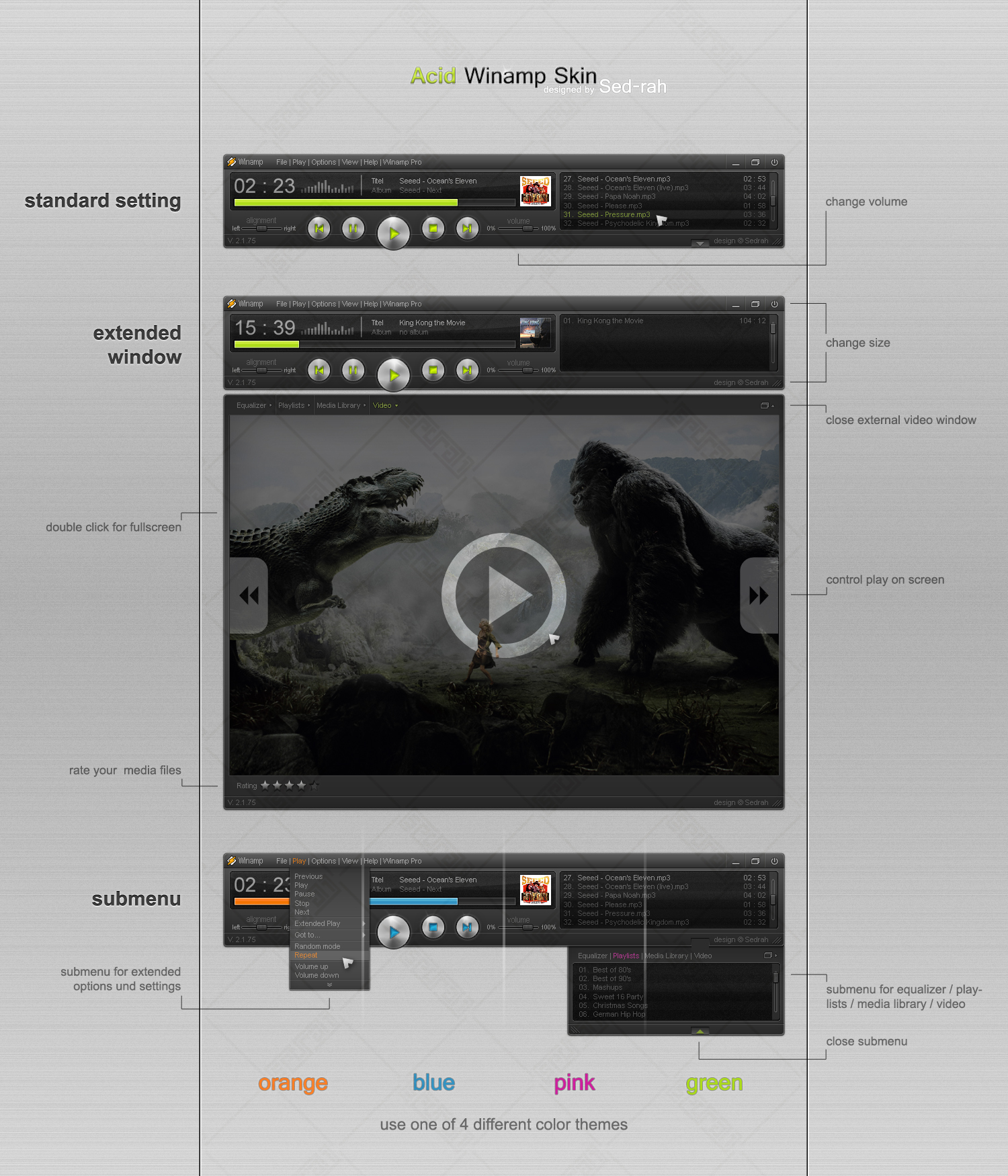 Winamp Skin Tutorial Deviantart Winamp Skin by Sed-rah on DeviantArt