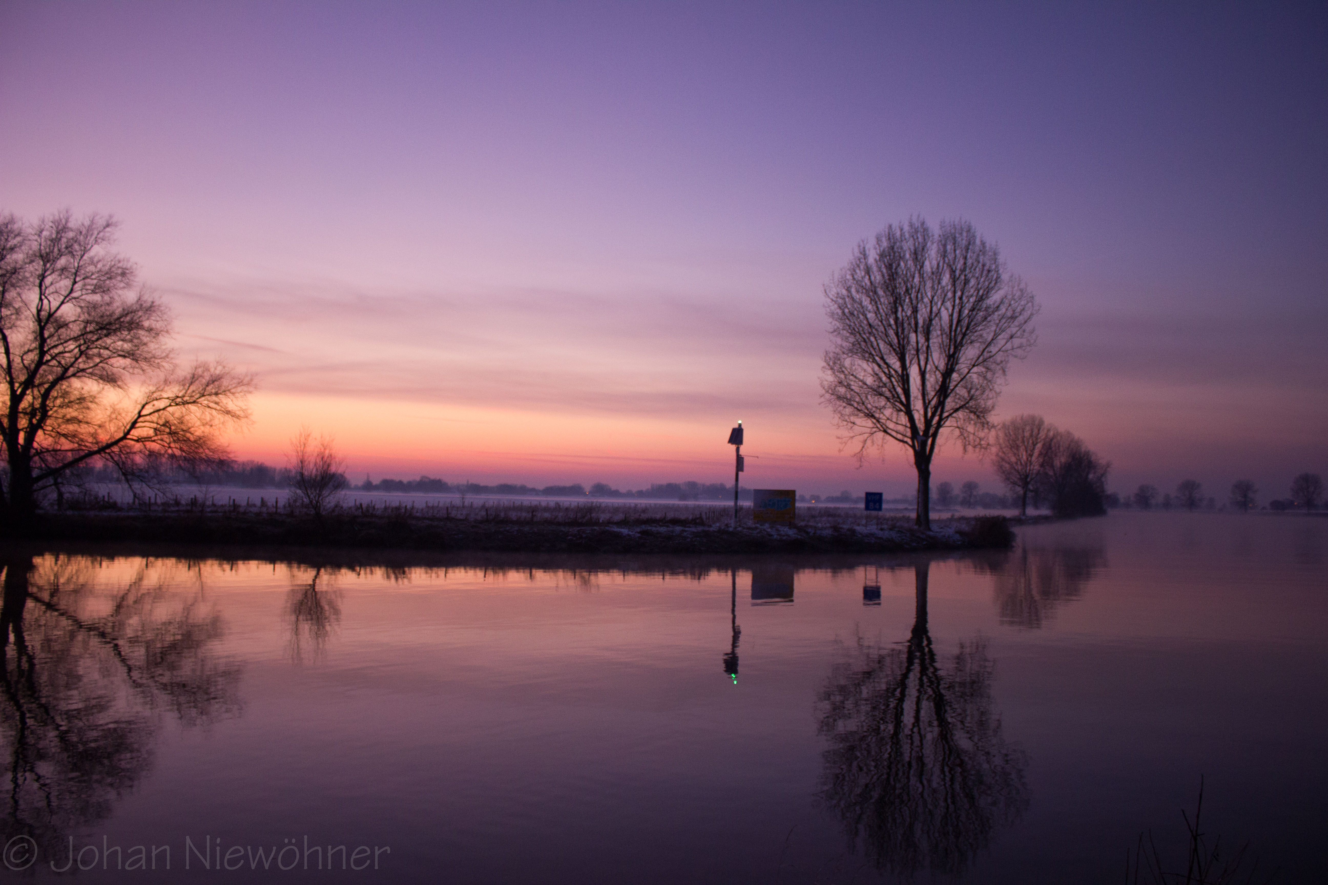 Sunset at the Maas