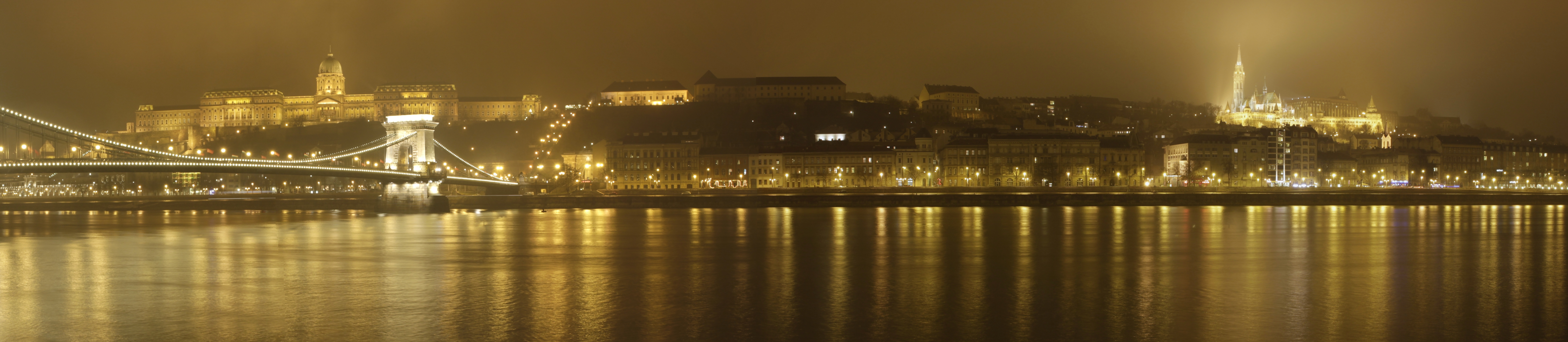 Panoramic view on Buda castle and Fisher Bastion