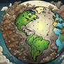 Gaia, Mother Earth dying due to pollution and war