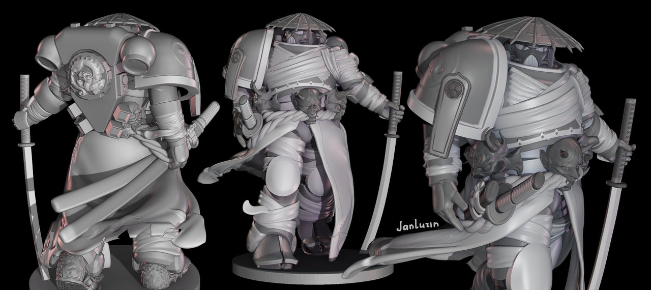 Samurai Space Marine warrior 3D print model by cerrron on DeviantArt