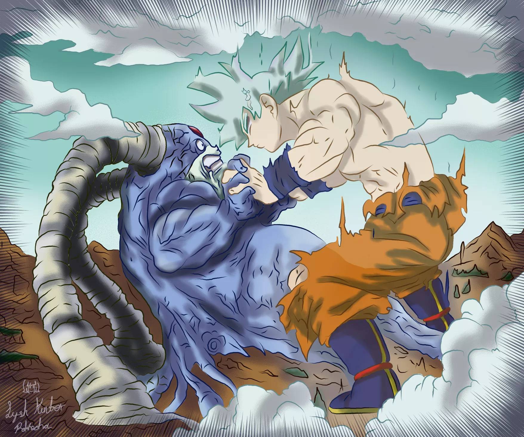 Moro humiliates Goku in Chapter 60 by KameArtZ on DeviantArt