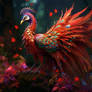 AI generated art - Red Peacock 4