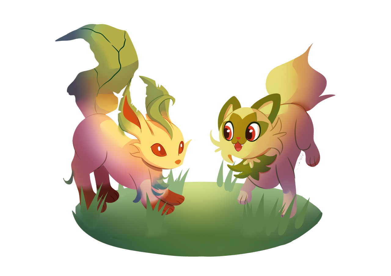 Leafy pokemon my beloved by Trilnee on DeviantArt
