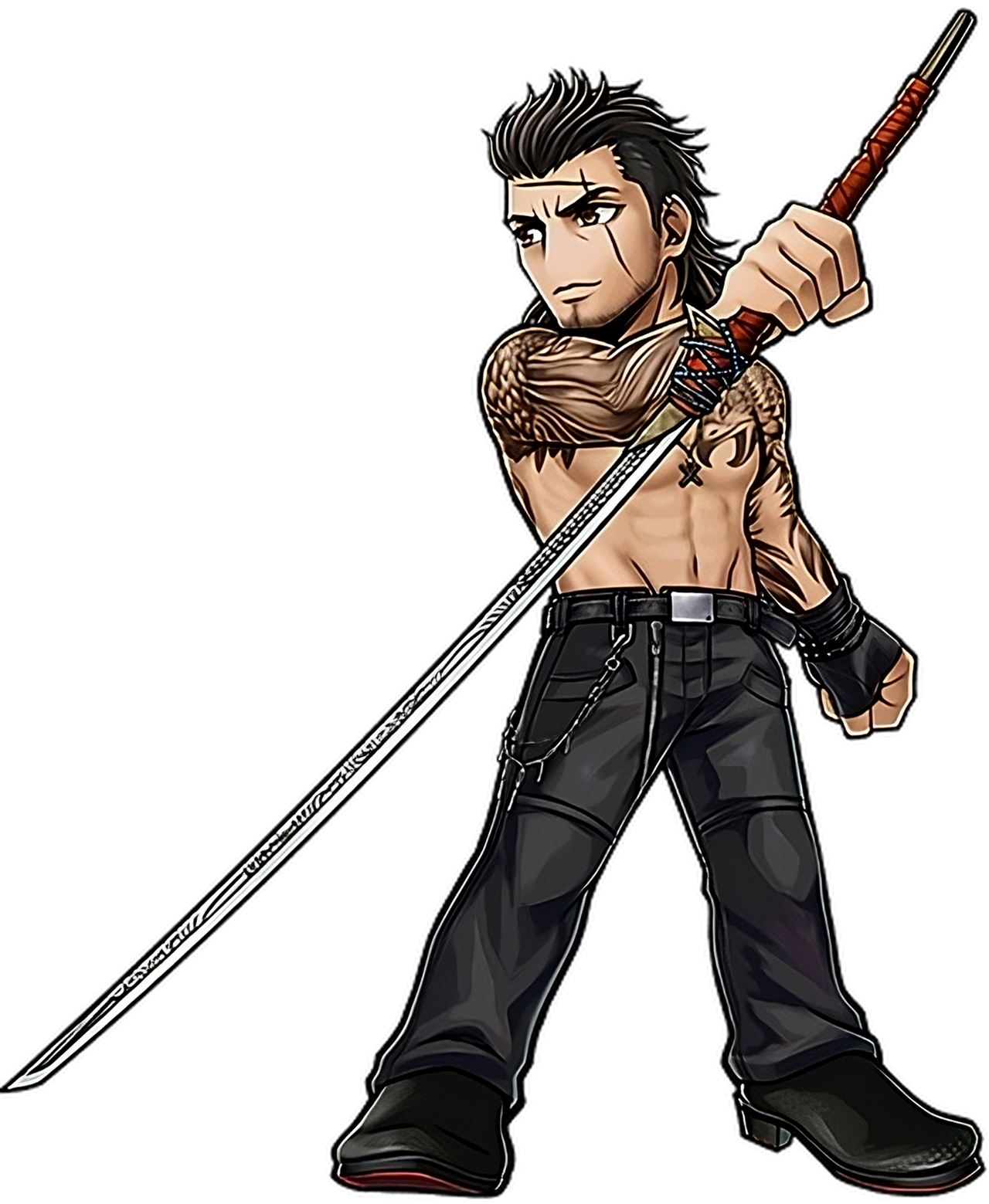DFFOO Gladiolus Rugged Attire Costume Render by alfo23 on DeviantArt