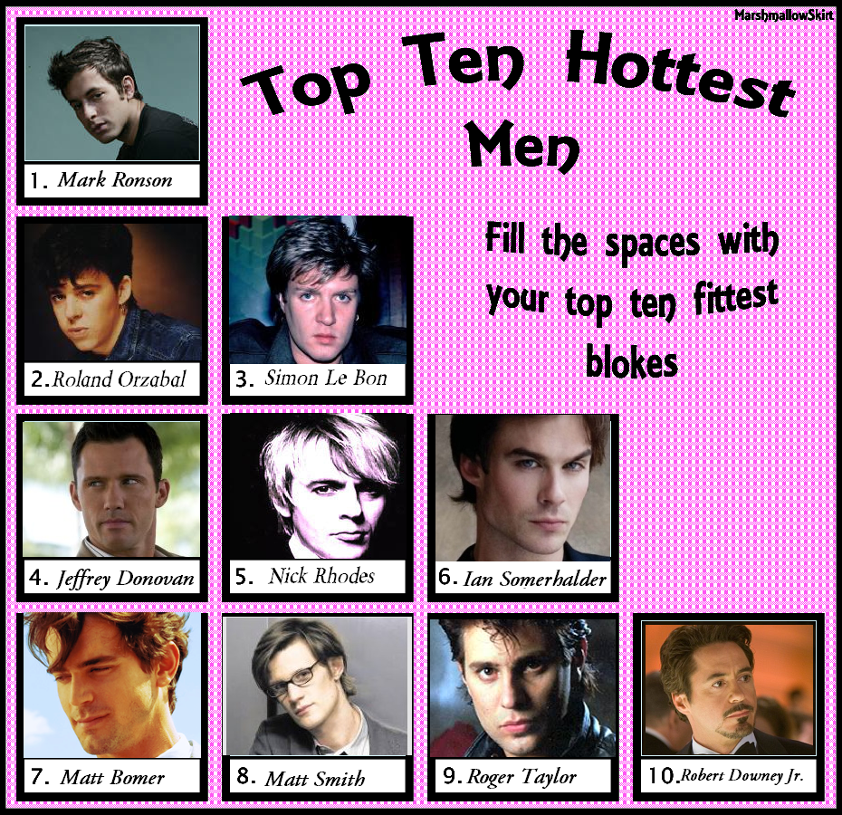 My Top Ten Hottest Guys