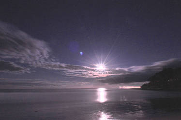 moonrise over ocean