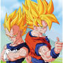 Vegeta and Goku SSJ