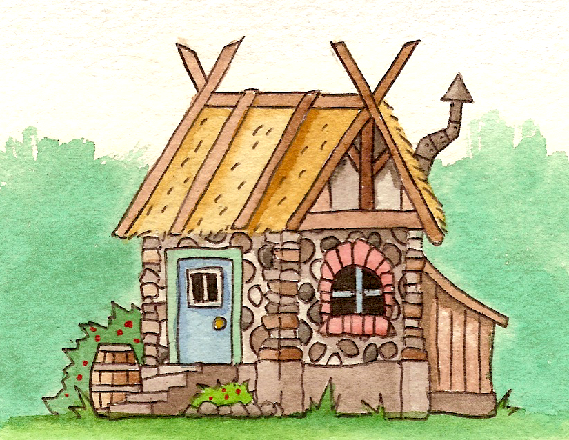 Watercolour cottage