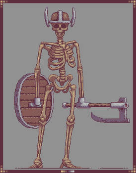 Skeleton warrior Pixelart