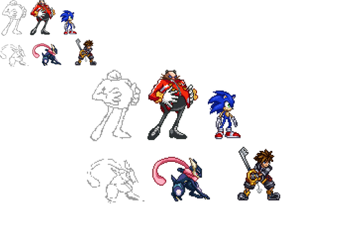 Eggman, Greninja and Sora