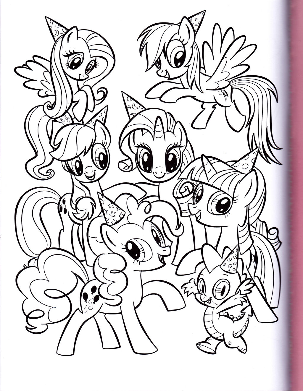 My little pony the mane 6 with elements of harmony coloring book MLP  coloring pages for kids 