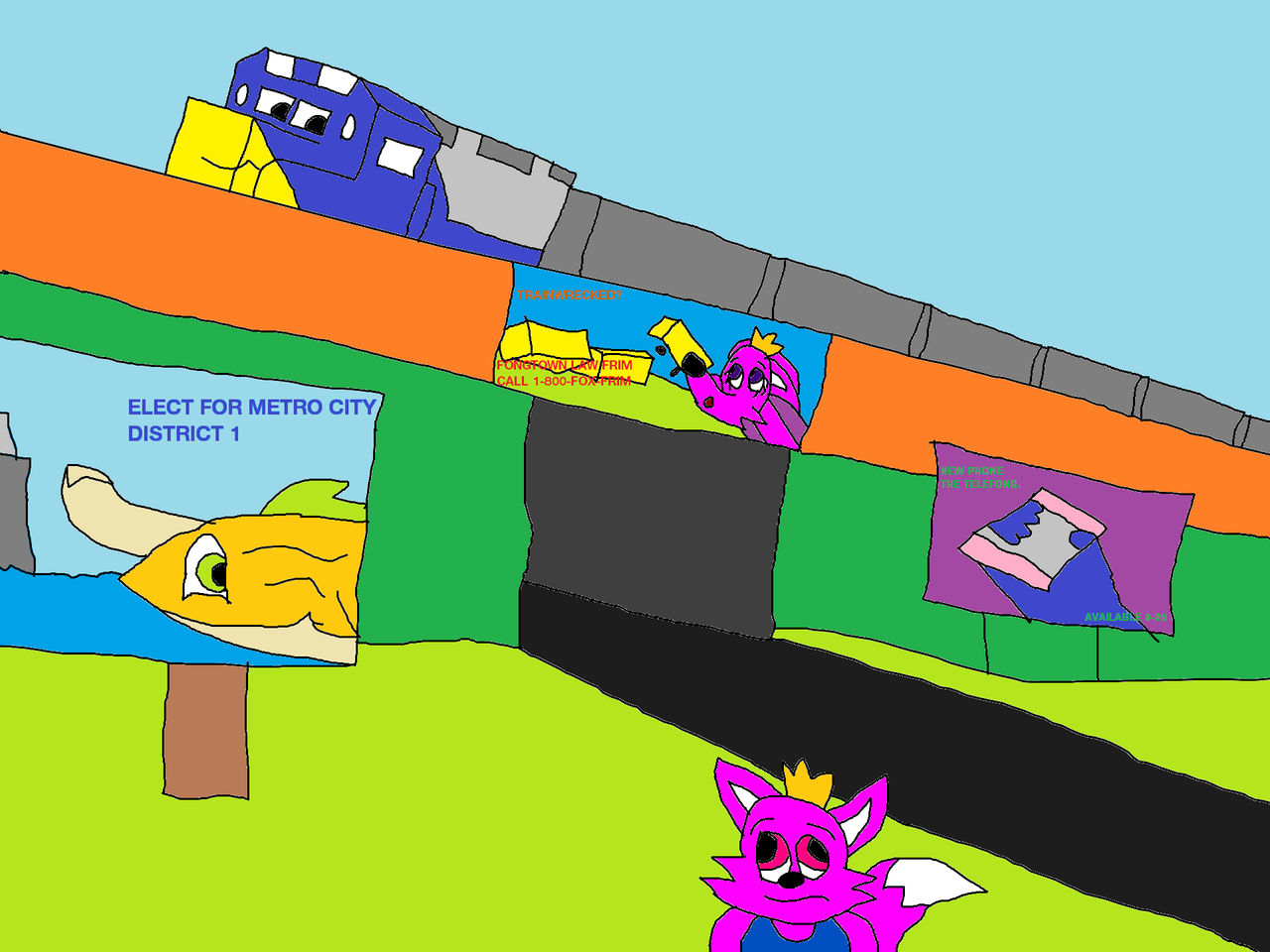 Pinkfong, Railroad, and Billboard Ads Everywhere by FoxFanArts on ...