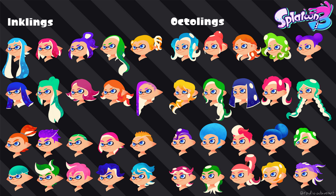 Splatoon 3 Hairstyles by abilitayy on DeviantArt