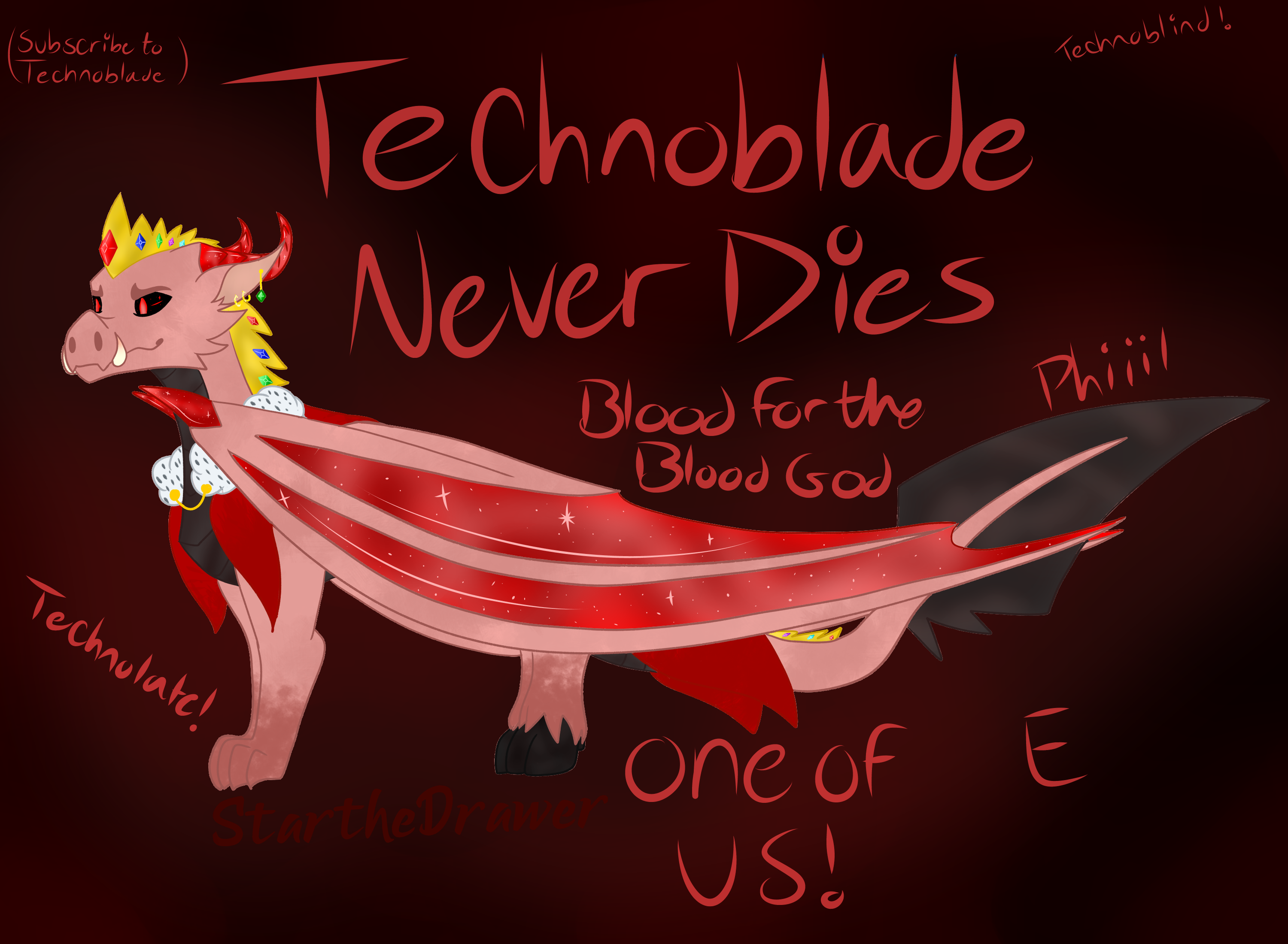 Rest easy, blood god (RIP Technoblade) by StrawberryCreamUwU on DeviantArt