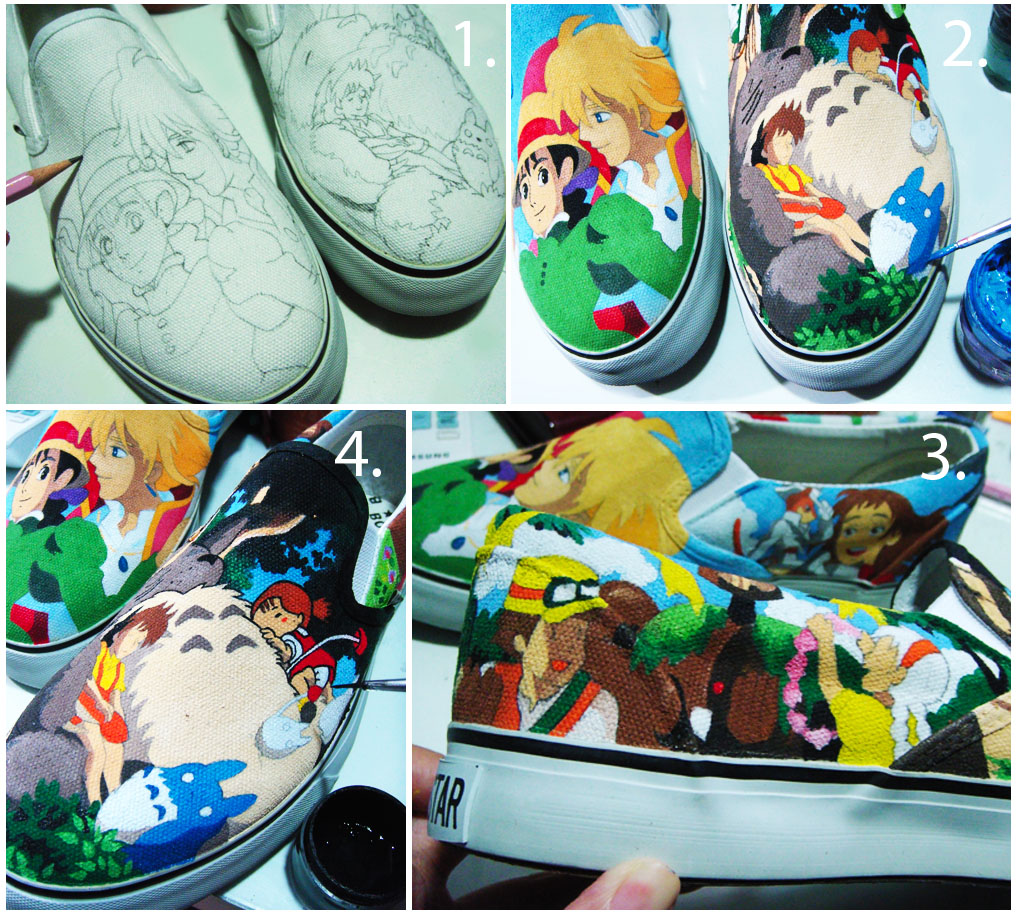 how I custom shoes ^ - ^ studio ghibli lover