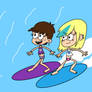 Luna and Sam Surfing