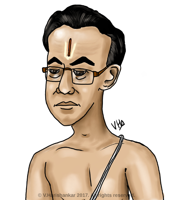 Caricature of Brahmin/iyengar uncle
