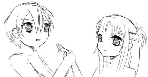 Asuna and Kirito sketch