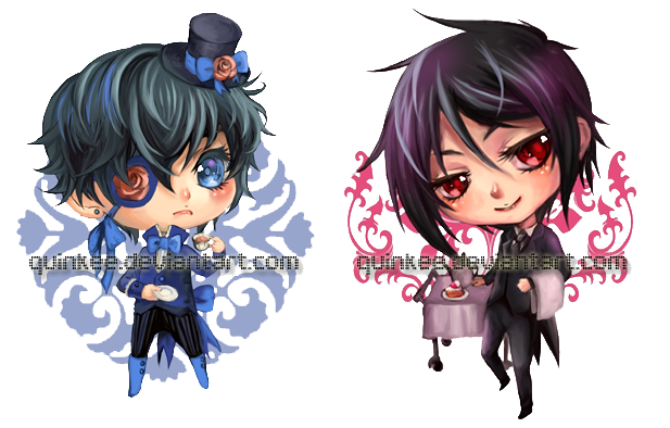 Ciel and Sebastien Keychains