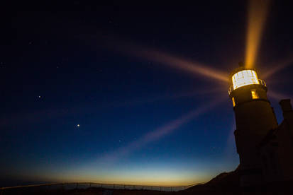 Heceta Lighthouse with Stars and Sunset