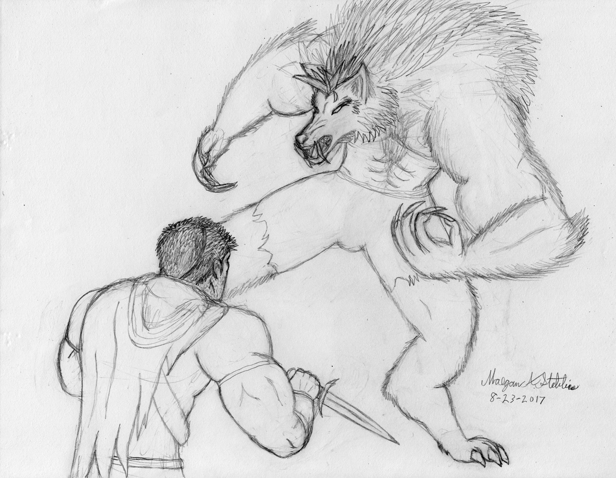 Caiden Voros vs. Werewolf Tom Drake by Maverick-Werewolf