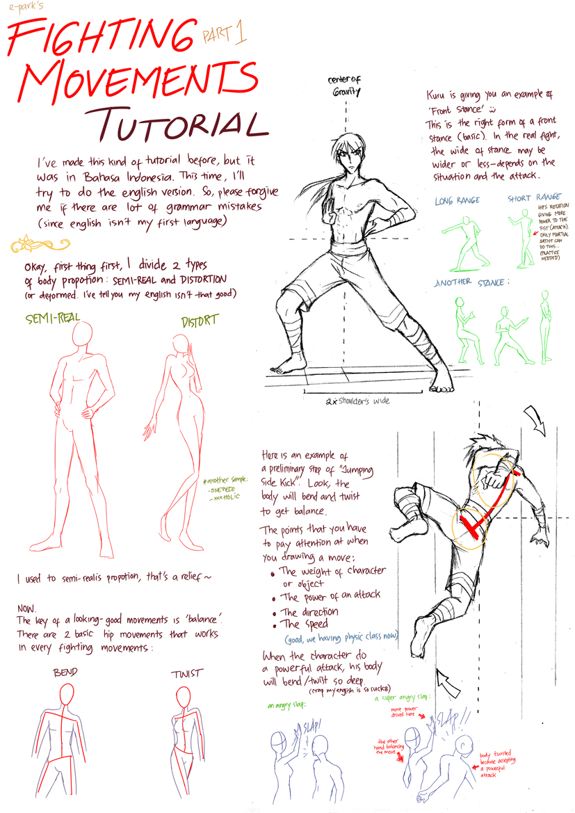Action Command Drawing action movements-eng by E-park on DeviantArt
