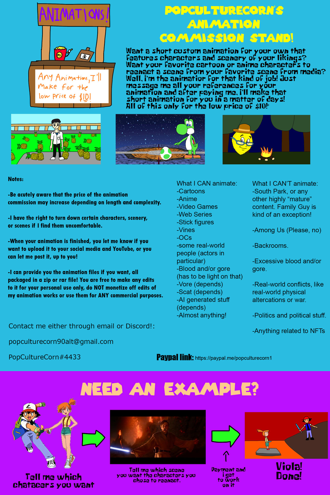Animation Commissions Announcement: I'm offering animation commissions! by PopCultureCorn on ...