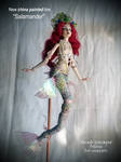 New china painted line Porcelain Mermaid bjd ooak by fernandoartesano