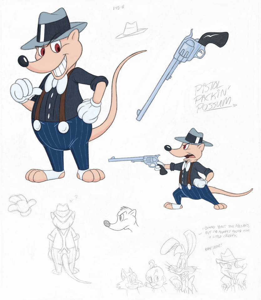Pistol Packin' Possum by tymime on DeviantArt