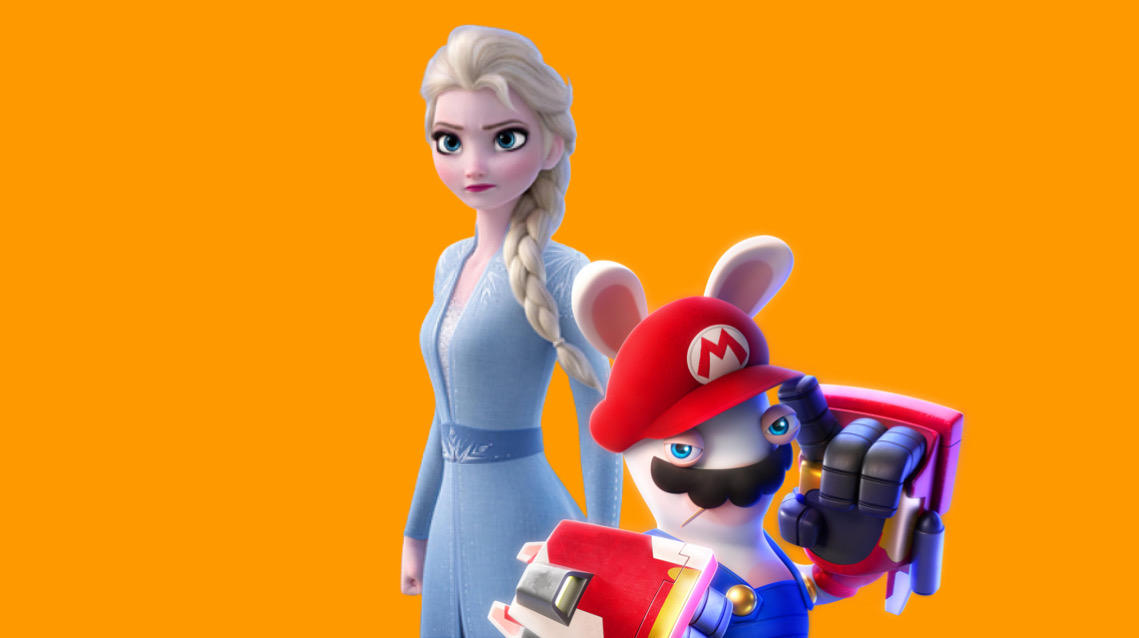 Elsa and Rabbid Mario by Sanford22 on DeviantArt