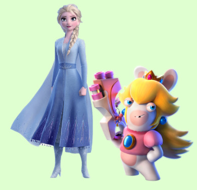 Elsa and Rabbid Peach by Sanford22 on DeviantArt