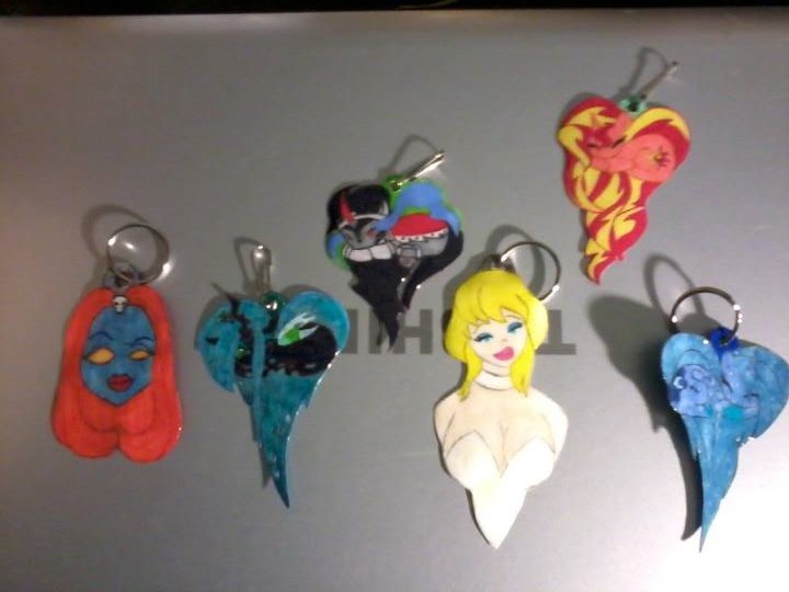 Mostly heartshaped badguys keychains